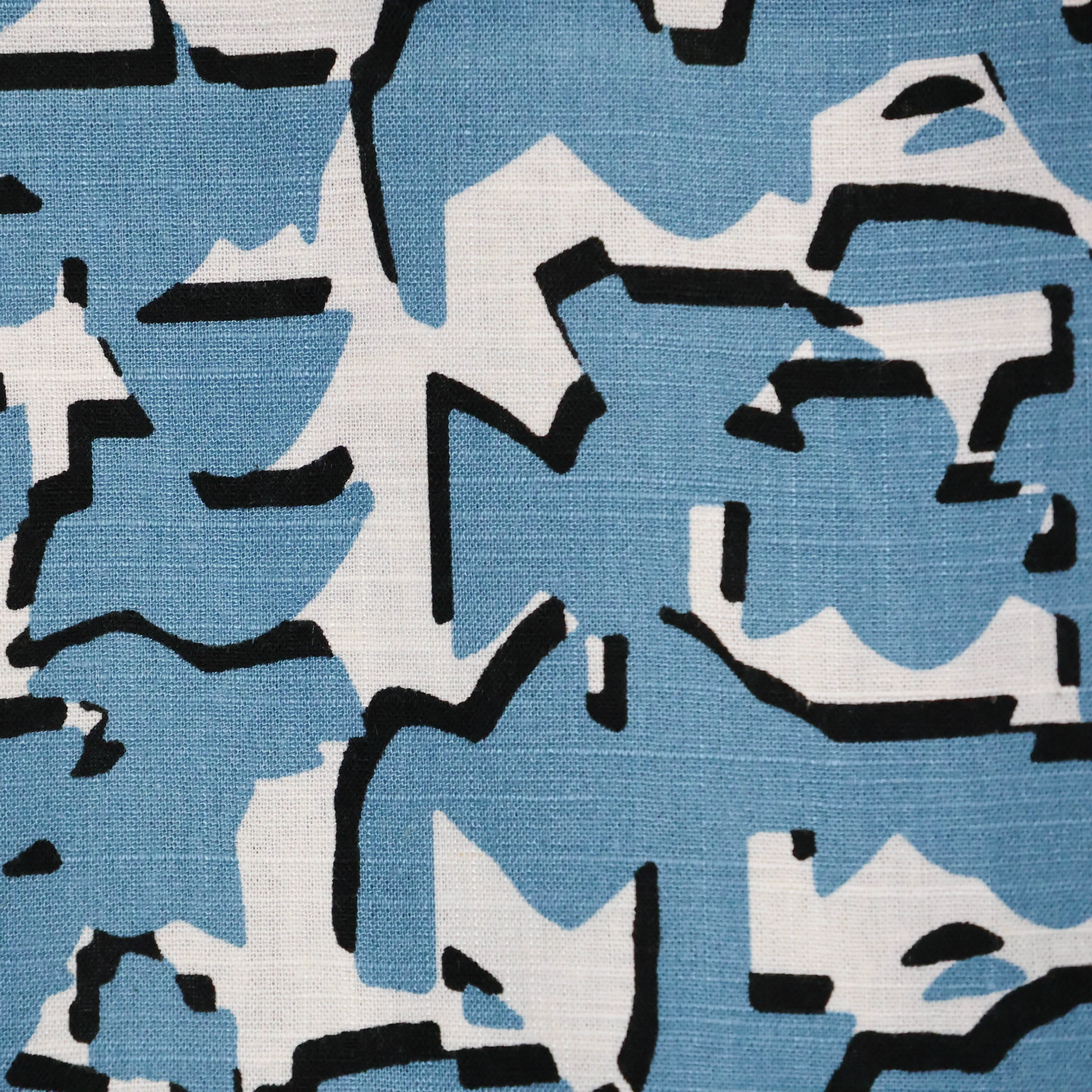 Viscosemengeling met blauw abstract motief